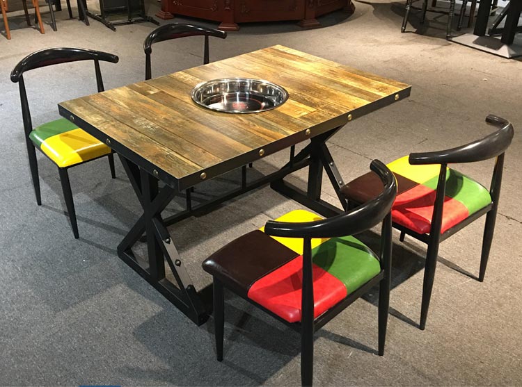 高檔火鍋店餐桌椅產品實拍圖片