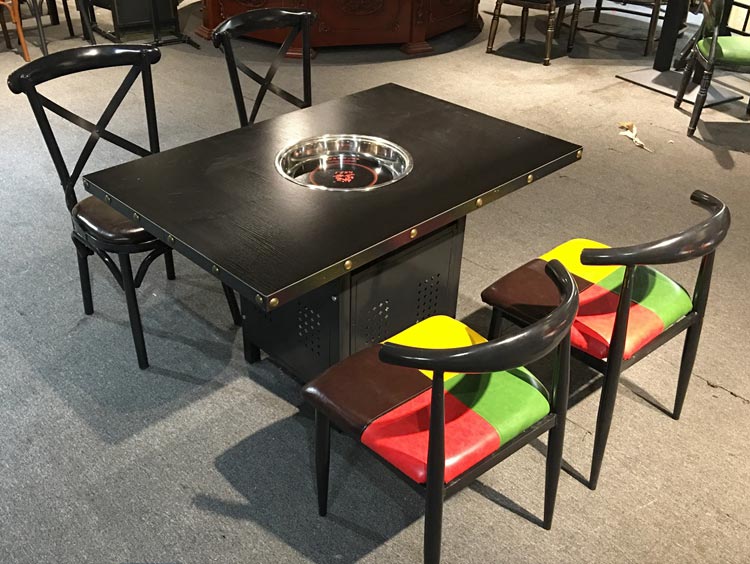 高檔火鍋店餐桌椅產品實拍圖片