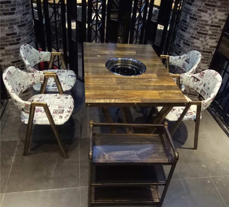 夢達實木火鍋桌子實拍圖片