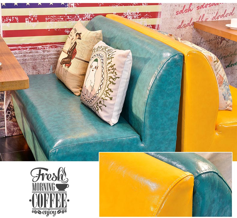 夢達高檔西餐廳沙發沙發靠背特寫