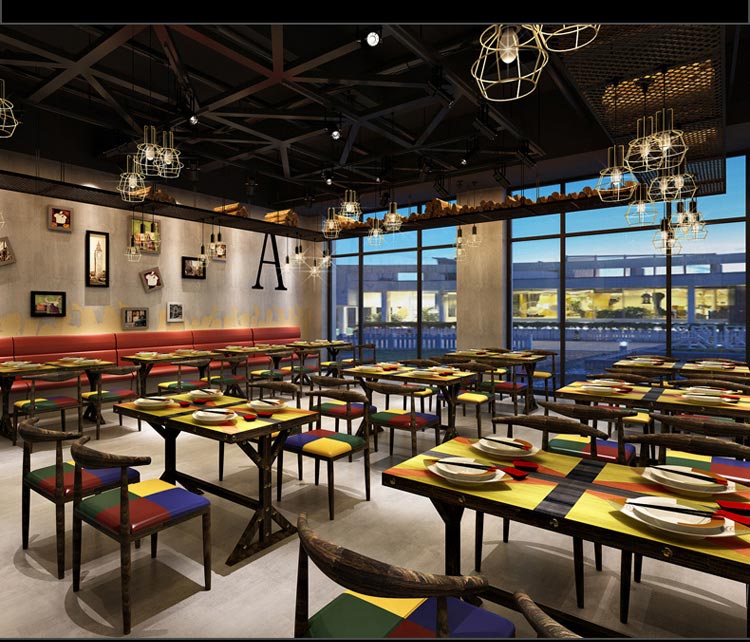 夢達高檔快餐桌椅裝修效果圖