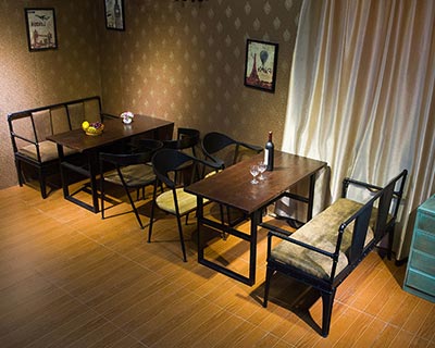 鋼木快餐桌椅_型號SB004