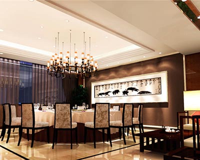 魯西肥牛餐廳快餐桌椅裝修效果圖