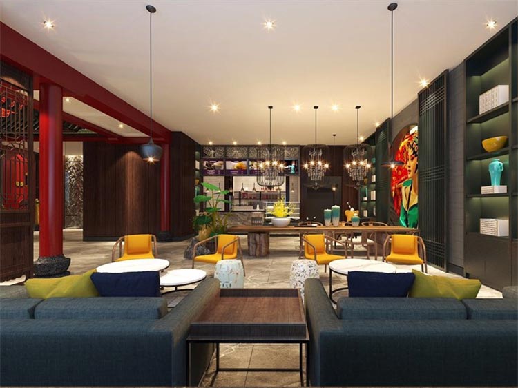 辣都麻府火鍋店桌椅裝修效果圖