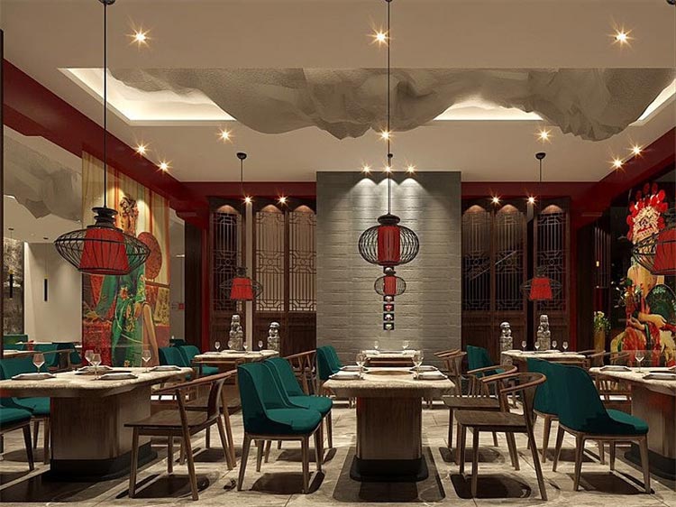 辣都麻府火鍋店桌椅裝修效果圖