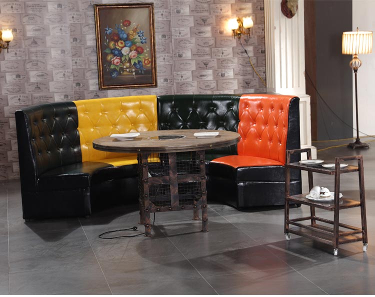 火鍋餐廳桌椅卡座裝修效果圖