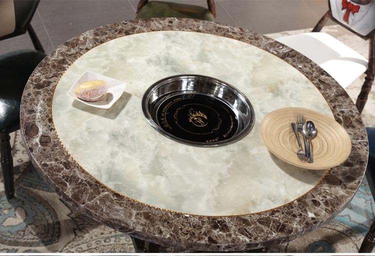 火鍋餐廳桌椅大理石桌面圖片