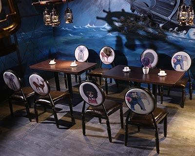 西餐廳桌子椅子_型號WR009