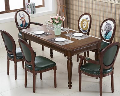 美式西餐桌椅_型號WR013