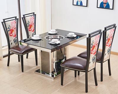玻璃火鍋桌椅_型號HP021