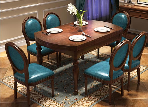 輕奢美式餐桌椅圖片